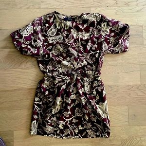 Brown and Gold Isabel Marant mini dress. Size 40